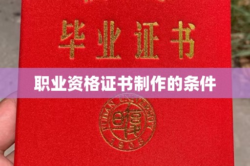 开远职业资格证书制作的条件